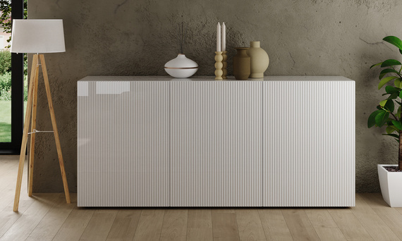 Komoda z drzwiami biała połysk 181 cm Corda