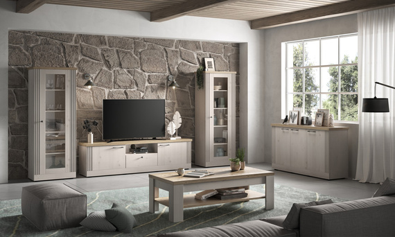 Stolik kawowy z półką dąb Meringa/dąb Cadiz mat 110 x 68 cm Avina