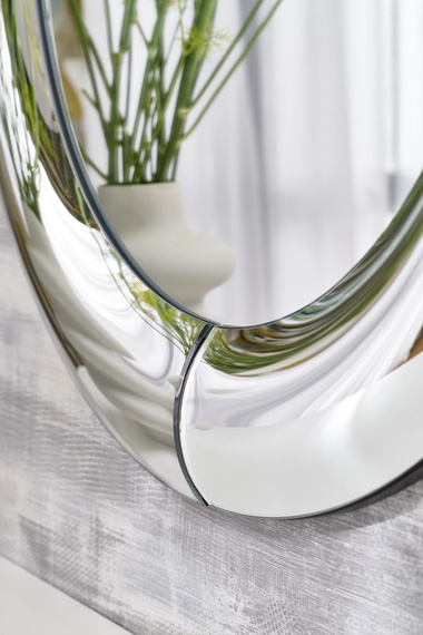 Lustro okrągłe srebrne 80 cm Moon