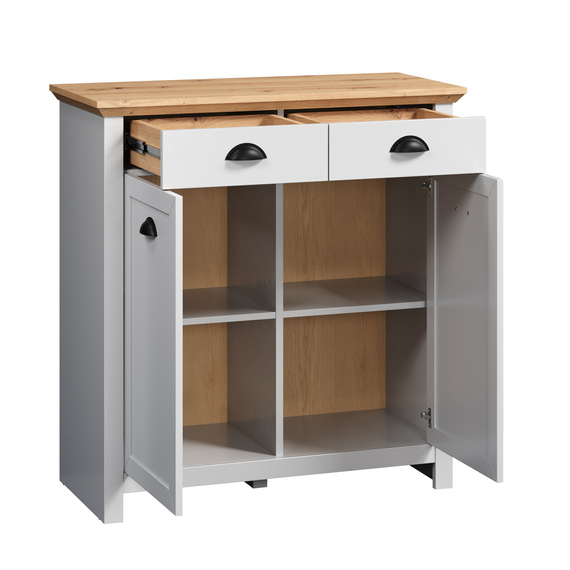 Komoda na buty Tosca, 91 x 41 x 95 cm, jasnoszary, dąb artisan