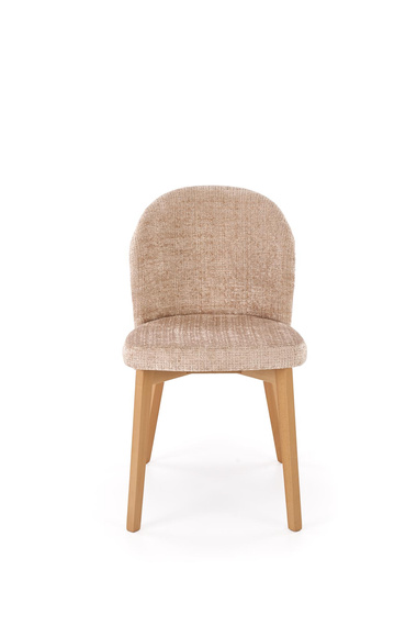 Krzesło do jadalni tapicerowane beżowe / dąb Basso