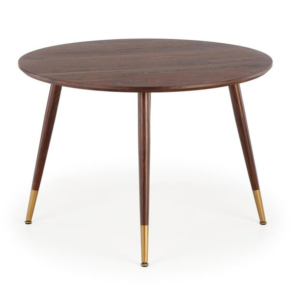 Stół Domenico 110 x 76 cm, orzechowy, detale złote