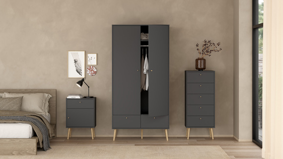 Szafka nocna szara mat 50 cm Bodo