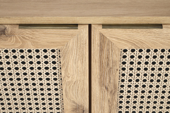 Komoda z drzwiami dąb artisan / czarny mat 160 cm Borneo