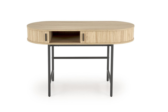 Biurko z drzwiami naturalne / czarne mat 120 cm B51