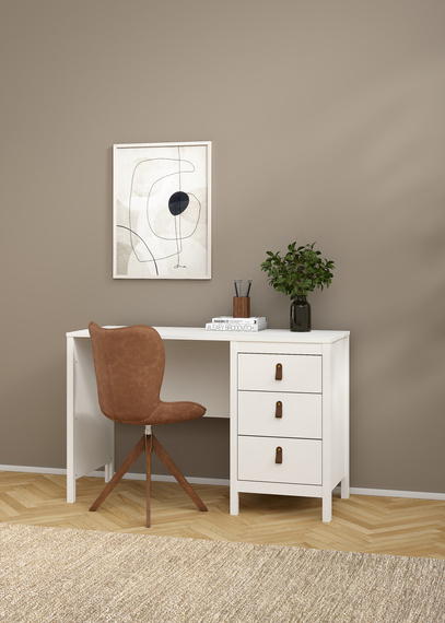 Biurko Madrid, 120 x 48 x 76 cm, 3 szuflady, biały mat 