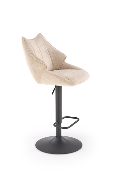 Hoker z oparciem tapicerowany beżowy / czarny H122