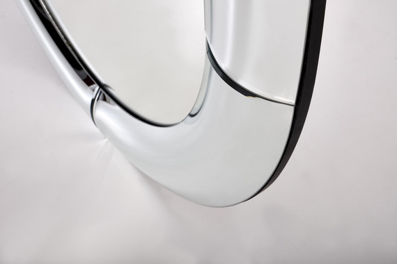 Lustro okrągłe srebrne 80 cm Moon