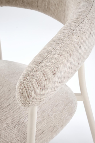 Krzesło do jadalni tapicerowane beżowe / białe K557