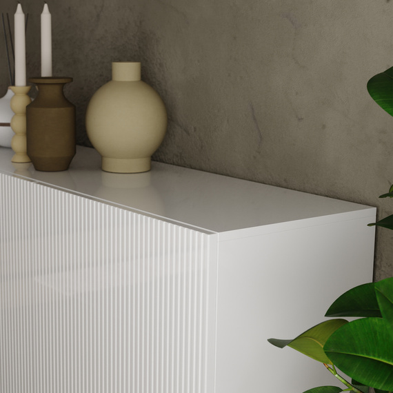 Komoda z drzwiami biała połysk 181 cm Corda