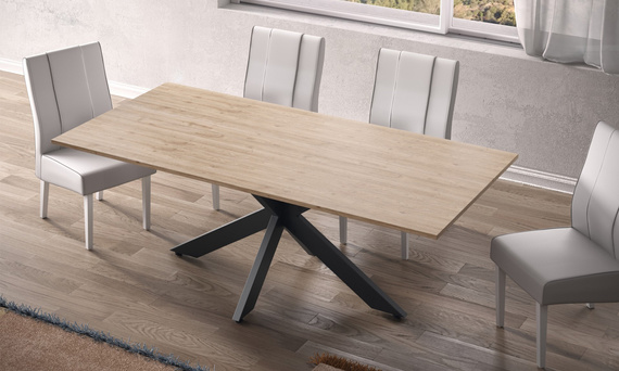 Stół do jadalni dąb Cadiz / czarny mat 180 x 90 cm Avina