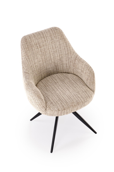 Krzesło obrotowe do jadalni tapicerowane beżowe K564