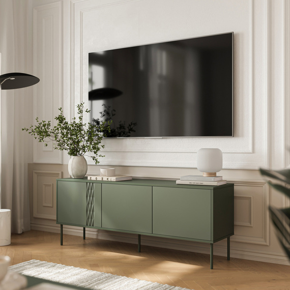 Szafka RTV zielona mat 150 cm Aurelia