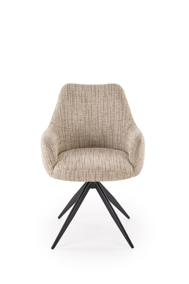 Krzesło obrotowe do jadalni tapicerowane beżowe K564