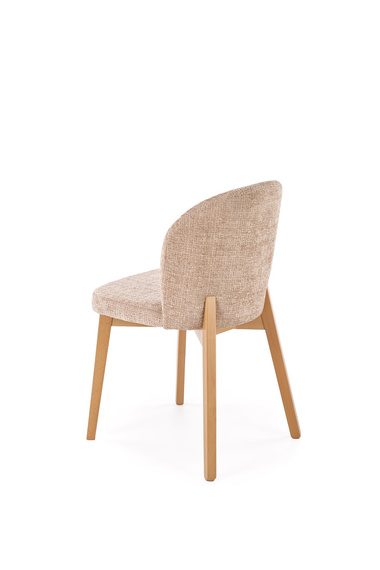 Krzesło do jadalni tapicerowane beżowe / dąb Basso