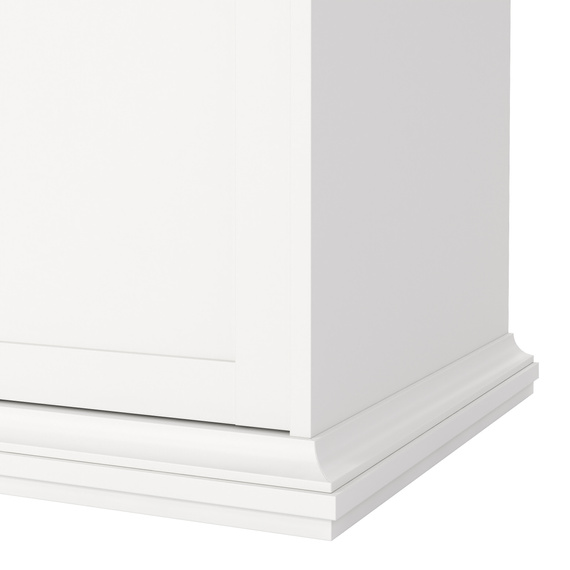 Szafa czterodrzwiowa z szufladami biała mat 182 x 201 cm Paris