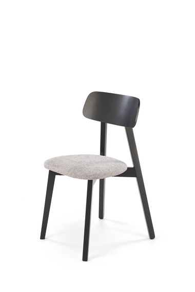 Krzesło do jadalni drewniane tapicerowane szare / czarne Hylo