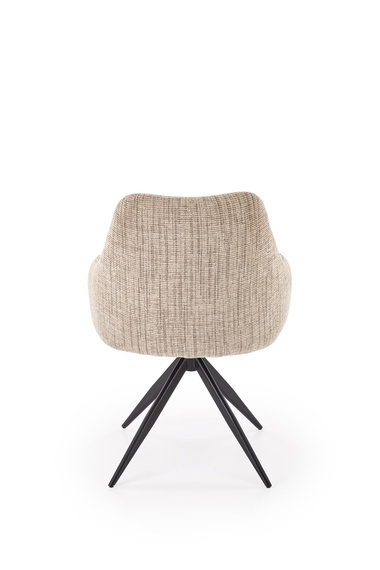 Krzesło obrotowe do jadalni tapicerowane beżowe K564