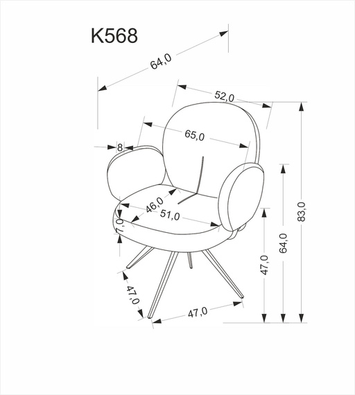 Krzesło do jadalni tapicerowane szare / czarne K568