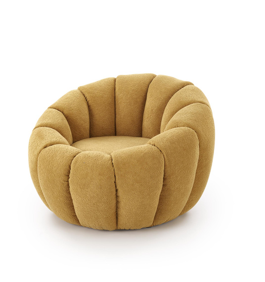 Fotel wypoczynkowy tapicerowany musztardowy Gaspar 2