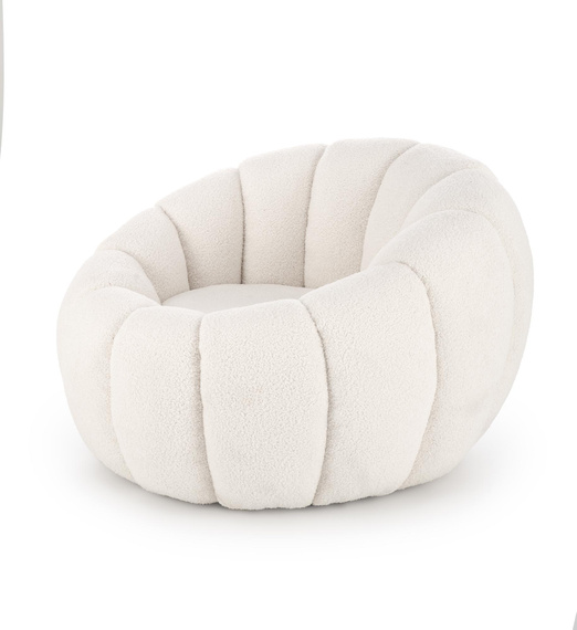 Fotel wypoczynkowy tapicerowany kremowy Gaspar