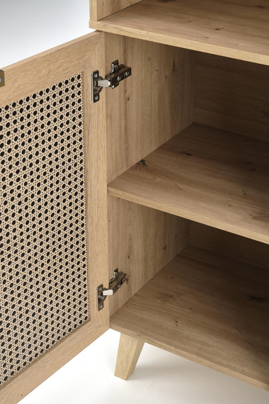 Regał do salonu dąb artisan / czarny mat 80 x 40 x 173 cm Borneo