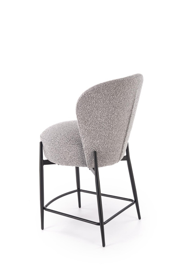 Hoker z oparciem tapicerowany szary / czarny H126