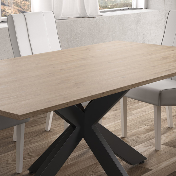 Stół do jadalni dąb Cadiz / czarny mat 180 x 90 cm Avina