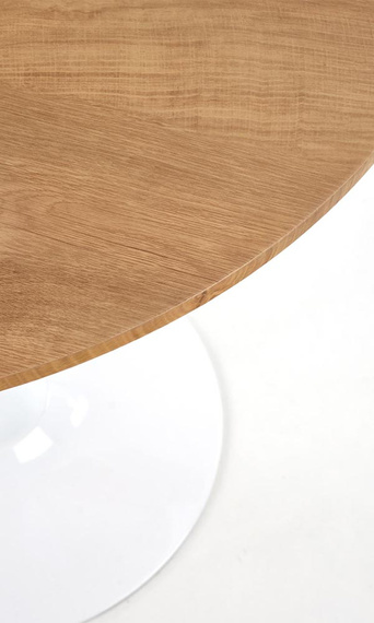 Stół okrągły dąb złoty / biały mat / połysk 80 cm Sting