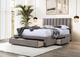 Łóżko tapicerowane z szufladą szare 160x200 cm Grace