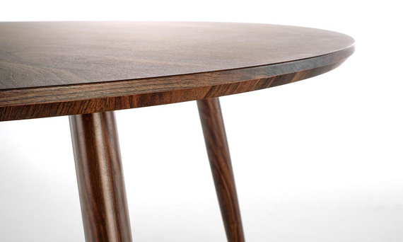 Stół Domenico 110 x 76 cm, orzechowy, detale złote