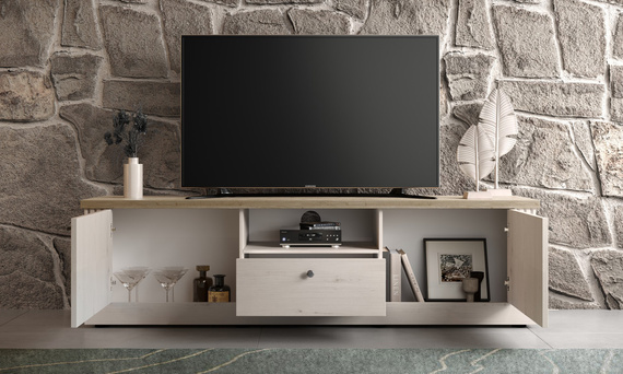 Szafka RTV dąb Meringa/dąb Cadiz 211 cm Avina