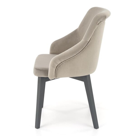 Krzesło do jadalni tapicerowane szare / grafitowe Toledo 2