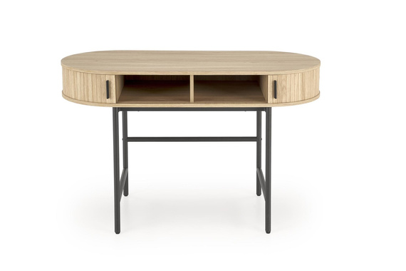 Biurko z drzwiami naturalne / czarne mat 120 cm B51