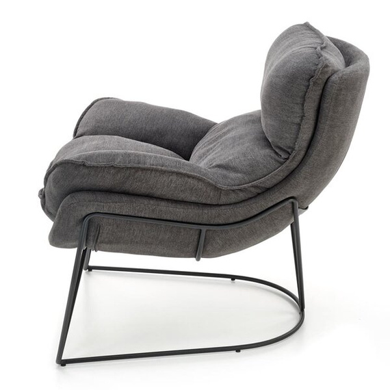 Fotel wypoczynkowy tapicerowany szary Volker