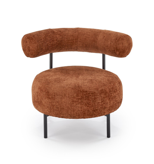 Fotel wypoczynkowy tapicerowany cynamonowy Hazard