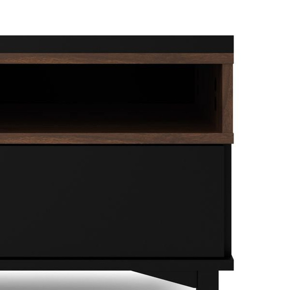 Szafka RTV czarna / orzech mat 156 cm Roomers