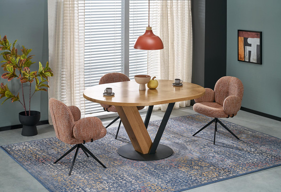 Krzesło do jadalni tapicerowane cynamonowa / czarne K568