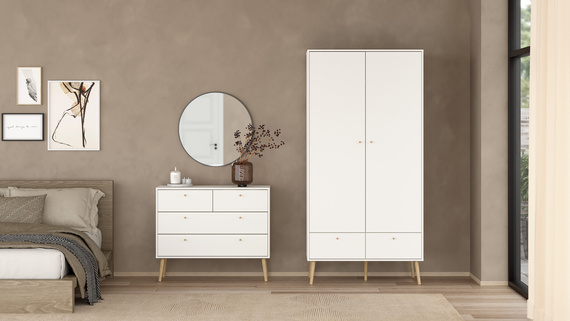 Komoda z szufladami biała mat 99 cm Bodo