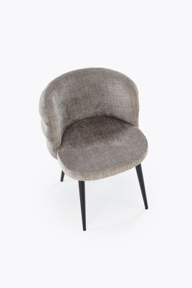 Krzesło do jadalni tapicerowane szare / czarne K575