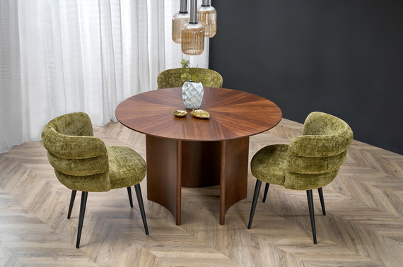 Krzesło do jadalni tapicerowane oliwkowe / czarne K575