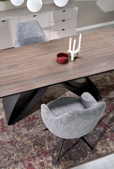 Stół rozkładany orzech / czarny mat 180 - 260 x 90 cm Hilario