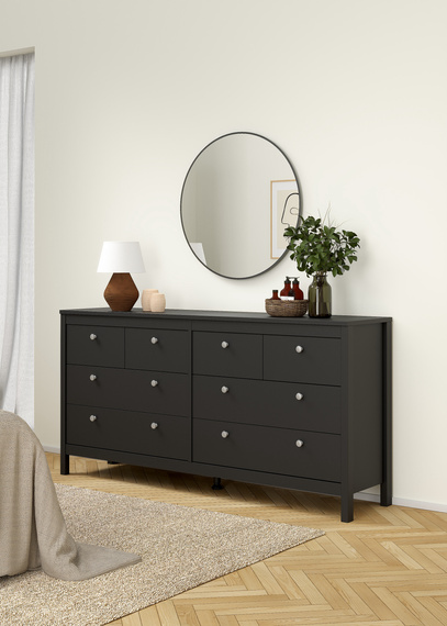 Komoda z szufladami czarna mat 159 cm Madrid