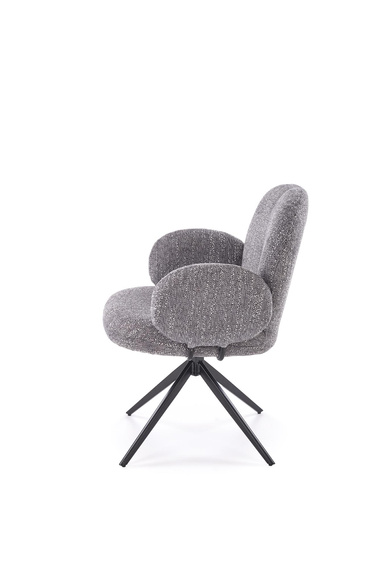 Krzesło do jadalni tapicerowane szare / czarne K568