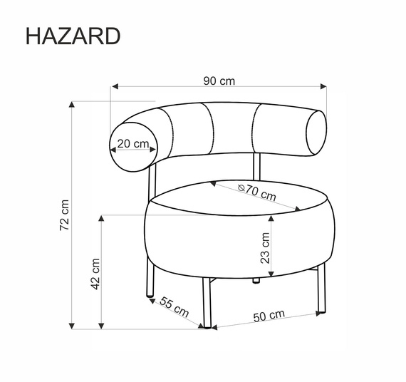 Fotel wypoczynkowy tapicerowany cynamonowy Hazard