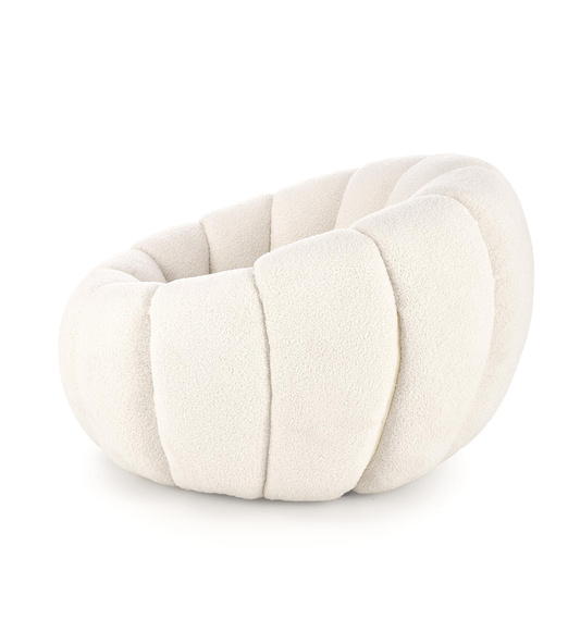 Fotel wypoczynkowy tapicerowany kremowy Gaspar