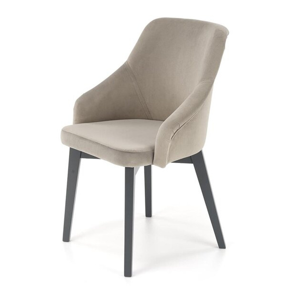 Krzesło do jadalni tapicerowane szare / grafitowe Toledo 2