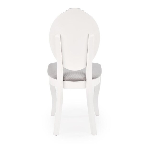 Krzesło tapicerowane Velo popielata, nóżki drewno lite bukowe białe