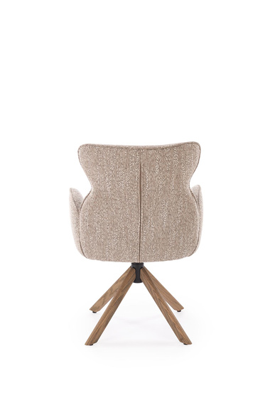 Krzesło do jadalni tapicerowane beżowe / orzech K585