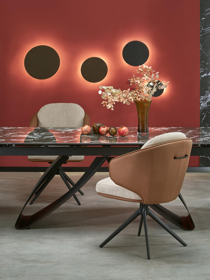 Stół rozkładany czarny marmur / czarny mat 180 - 260 x 90 cm Hilario